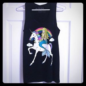 Hot Topic Mermaid unicorn tank top size small